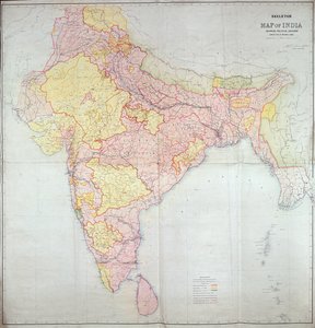 Mapa Indie, 1865